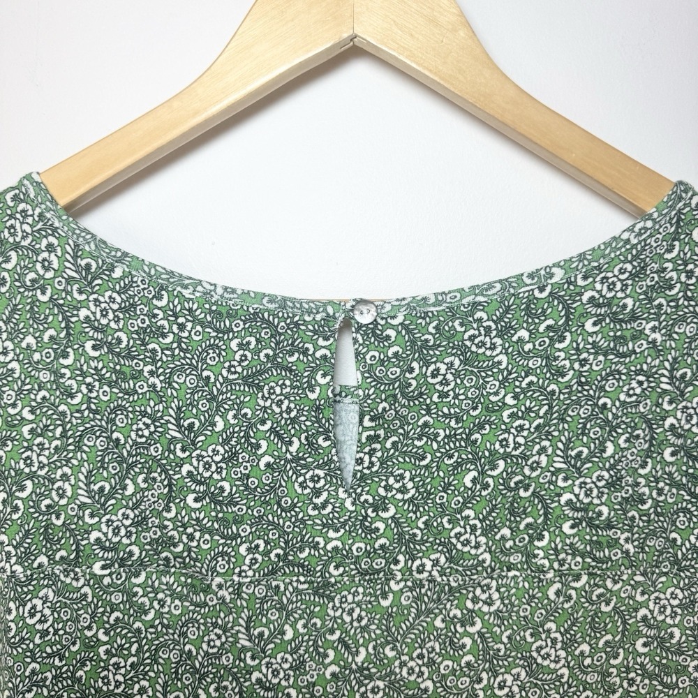J.Jill Tiered Floral Green Maxi Dress Size 3X Soft Knit Cottagecore Boho Flowy - Picture 6 of 11